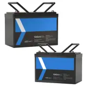 2x 12V 100Ah LiFePO4 Deep Cycle Lithium ion Phosphate Battery RV Camping Marine