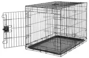 AMAZON BASICS DURABLE, FOLDABLE, COLLAPSIBLE METAL WIRE DOG CRATE - BLACK