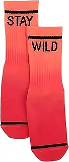 [Atticus Poetry] Atticus Novelty Crew Socks - Stay Wild Calf Socks, Cozy Everyday Wear, Color Options - 1 Pair