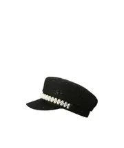 pearl-embellished cap S BLACK