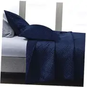 King Silk Satin Quilt Set, Geometric Pattern Bedspread Luxury Quilted
