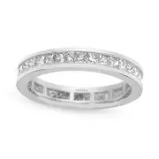 2 ct. tw. Channel Set Princess Diamond Eternity Band Ring 14K White Gold
