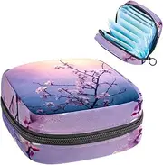 Period Bag,Sanitary Napkin Storage Bag,Floral Tree Sunset,Tampon Bag for Purse