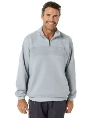 [Breakaway] Zed Snowy Mt Fleece Half Zip Sweat Top in Silver Marle