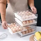Egg Storage Drawer Secure Solution Double-layer Stackable Refrigerator Box