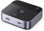 UGREEN USB-C Switch 2 in 1 Out 4K@60Hz, Aluminum USB-C Switcher 2 Computers Supp