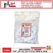 600pcs Gun Cleaning Clean Cotton Patches For Rifle .20cal/ 22/25/270//6mm/6.5mm