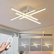 ORANOOR Modern Flush Mount LED Ceiling Light Fixture, Dimmable Ceiling Light for Bedroom Living Room Kitchen, 4-Light White Ceiling Lamp LED Small Chandelier Ceiling Light with Remote (24in, 2000lm)