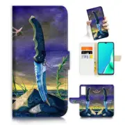 ( For Vivo Y22s ) Wallet Flip Case Cover AJ24568 Cool Knife
