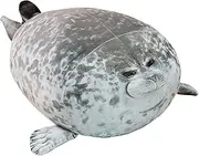 11.8 Inch Chubby Blob Seal Pillow, Stuffed Cotton Plush Animal Toy Cute Seal Pillow(Gray, Medium)