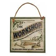 Retro Country Wall The Workshop Wooden Hanging Sign