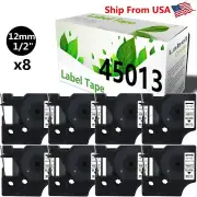 8 Pack 45013 Label Tape Compatible for Dymo Label Maker 150 160 200 210D 220P