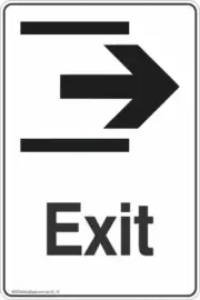 Exit Right Arrow Safety Signs and Stickers