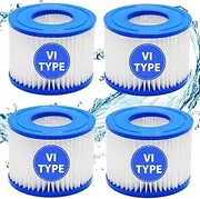 [IFANM] 4 Pack Type VI Hot Tub Filter Cartridge Compatible with Lay-Z-Spa, Coleman SaluSpa,90352E 58323 58324 58323E 90427E 90363E 60311E, Swimming Pool Pump Filter Cartridge