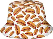 [Kicoyuaz] Hot Dog Bucket Hat Funny Summer Foldable Fisherman Cap for Fishing Beach Outdoor