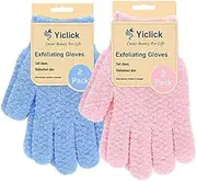 Yiclick Heavy Exfoliating Gloves, Exfoliating Body Scrubber for Bath Shower Exfoliation, Body Scrub Exfoliator for Dead Skin Remover, Exfoliate Sponge Loofah Washcloth Mitt Men Women