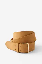 [Supré] Supré - Faux Suede Belt - Light tan/gold 2XSXS LIGHT TAN/GOLD