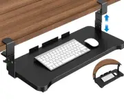 Height Adjustable Keyboard Tray Under Desk Corner with 45° Adjustment Ergonomic