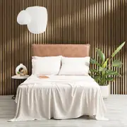 Ddecor Home Microfiber Bed Sheet w/ Pillowcase Set Vintage Washed Sand