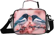Bird Cherry Tree Insulated Lunch Box for Women Men - Ideal for Work, Picnics - Includes Adjustable Shoulder Strap