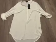 Charlotte Russe Timing Collared Button Up Top Size Small
