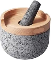 Traditional Grind, Kitchen Stone Mortar Garlic Household Garlic Pounder Garlic Spice Grinder Pestle Set Medicine Grinder Masher