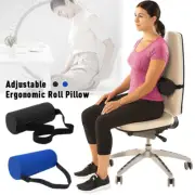 Ergonomic Lumbar Roll Pillow Back Cushion Car Seat Fatigue Relief Adjustable