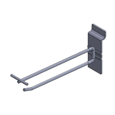 Darling Food Service Zinc Plated T-Scan 6 in. Slatwall Hook - 20 / PK