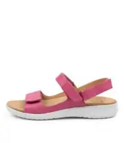 New Ziera Benji Xw Fuchsia Wht Leat Womens Shoes Casual Sandals Sandals Flat