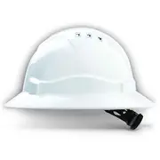 PROCHOICE V6 Hard Hat Vented Full Brim Ratchet Harness - White HHV6FB-W