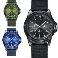 在飛比找蝦皮購物優惠-日內瓦 Crono3 男士時尚手錶配帆布錶帶變化