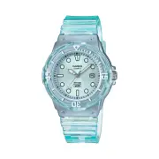 Casio LRW200HS-2EV, Women's Analog Clear Blue Resin Band, 100 Meter WR, Date,NEW
