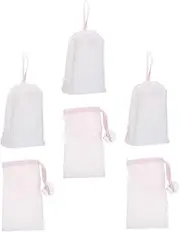 DECORNIJIA 6Pcs Soap Foaming Saver for Facial Body Cleansing Double Stretch Resistant Design Convenient Drawstring for Quick Drying for Hydrating Cleanser Use