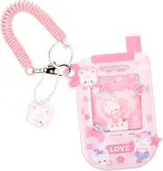 DOITOOL Adorable Phone Card Holder with Keychain Compact Id Card Sleeve for Students Bus Pass and Credit Cards Lightweight Wear Resistant Design Cyber