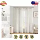Light-Filtering 108" Sheer Linen Blend Curtains - Rustic Charm for Living Rooms