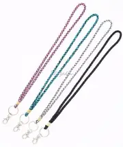 Multi Color Mesh Silk Ribbon Braided Necklace Lanyard for ID Badge holder, key