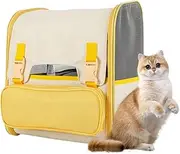 BOSERMEN Dog Backpack, Pet Carrier Backpack for Small Cats and Dogs, Airline-Approved Portable Dog Backpack with Inner Safety Leash, Cat Backpack for Travel, Hiking, Outdoor Use(Yellow)