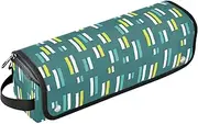 [sanluoli] Hot Hair Tools Travel Bag with Heat Resistant Pad Large Capacity Hair Tool Organizer Geometric Rhythm Seamless Yellow Green