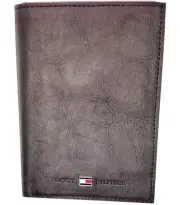 Tommy Hilfiger Men's Suede Leather N/S Wallet with Coin Pocket, Black, GiftBoxed