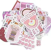 BetterJonny 120Pcs Pink Bookish Stickers - 60 Patterns Booktok Reading Stickers for Kindle, Aesthetic Gifts for Women Girls