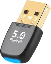 JESWO Bluetooth Adapter 5.4, Bluetooth Adapter for PC Windows 11/10/8.1, EDR/BR+BLE Modes, Long Range, Plug & Play, Mini-Sized, Transmitter for Controller, Headphone,Printer, Keyboard, Mouse etc.