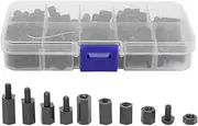 ViaGasaFamido 300-part M3-nylon-Distance Keeper Kit Light Screw-R Distance Control Conductor-accessories Range Kit for Communication Devices, Nut (Black M3 nylon screws 300 pieces/box)