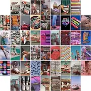 GROBRO7 50 Retro Aesthetic Picture 80s Wall Collage Colorful Collage Set Retro Girls Room Decor Wall Art Prints for Room VSCO Photo Display