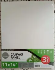 Daler Rowney Stretched Canvas Panel 11"x 14" white 3 pack FREE SHIP 20