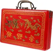 GARIOUANS Portable Mahjong Container Storage Box for Organized Storage present for Mahjong Enthusiasts Design with Buckle for Household Use