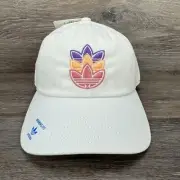Adidas Hat Cap Strap Back White Pink Trefoil Logo Casual Womens Ladies Golf
