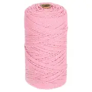 Natural Macrame Cord 2mm x 219 Yards Cotton Macrame Rope, Light Pink