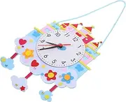 Kisangel 1 Set Cartoon DIY Clock Kit for Non Woven Craft Material for Hands Learning for Festivals and Parties of Educational Clock Making Fun