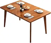 Folding Dining Table, Extendable Drop Leaf Dining Table,for Parties of 2-6 People, Rectangular Dining Table for Small Space Dining Room, Kitchen and Living Room(Brown)