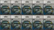 10x 200lb Stainless Steel Wire, 2m Shark trace with Bite Zone, 14/0 circle hook